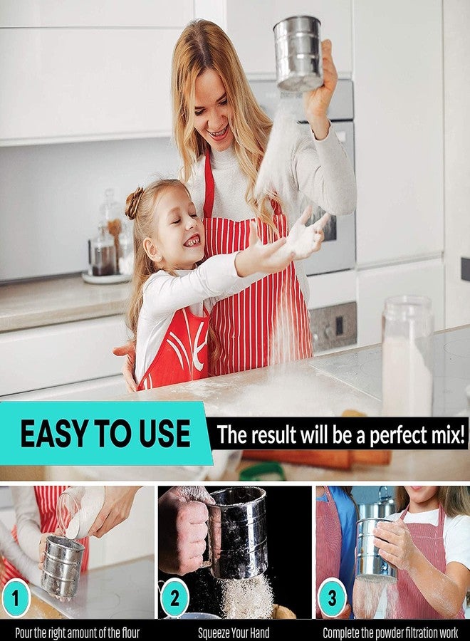 Portible Baking Stainless Steel Shaker Sieve Cup Manual Flour Sifter with Measuring Scale Mark for Icing Sugar - Image 4