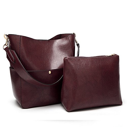 Molodo Womens Handbag, Pu Leather Bucket Tote Purse And Handbags Medium Satchel Hobo Purse Designer Work Shoulder Bags - Image 3