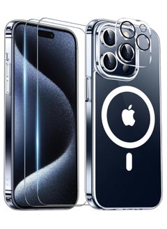 Magnetic for iPhone 15 Pro Max Case Clear, [Compatible with Magsafe] [Not Yellowing] Slim Shockproof for iPhone 15 Pro Max Case,Clear