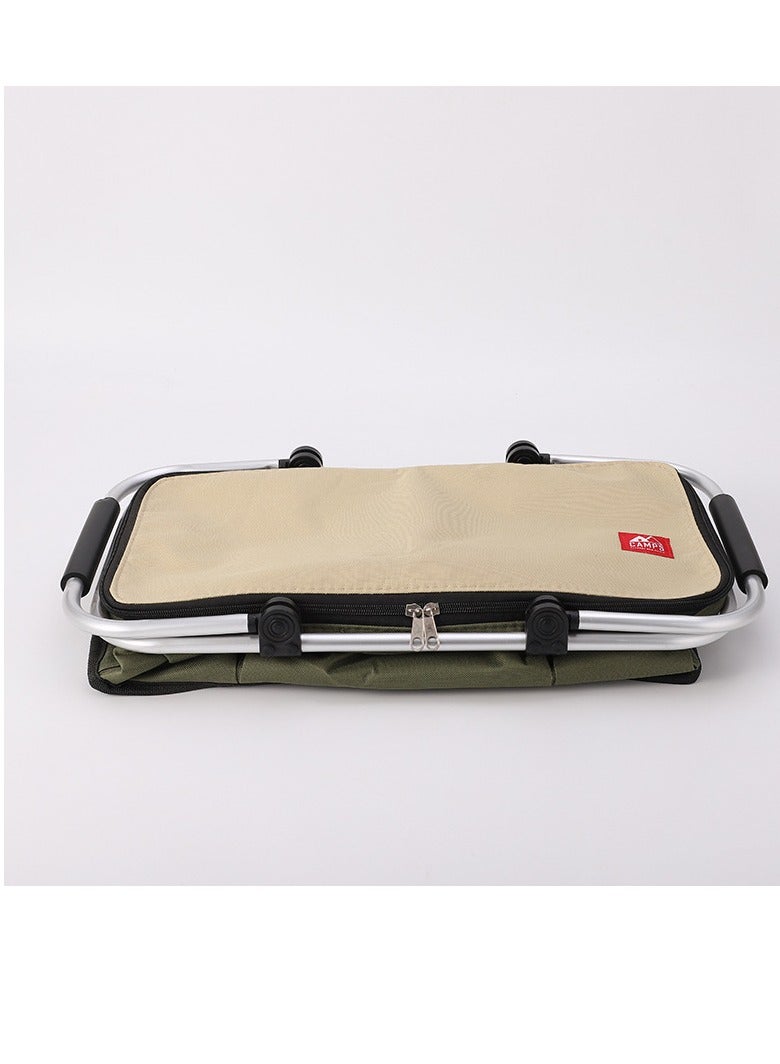 Folding picnic basket Oxford cloth thermal insulation basket Multifunctional picnic bag Outdoor portable ice bag Thickened aluminum foil ice basket  - Image 4