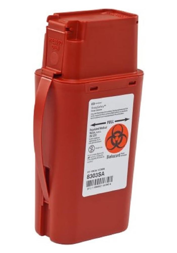 Kendall Sharp Safety Transportable Sharps Disposal Container - 1 Quart, Red - Image 1