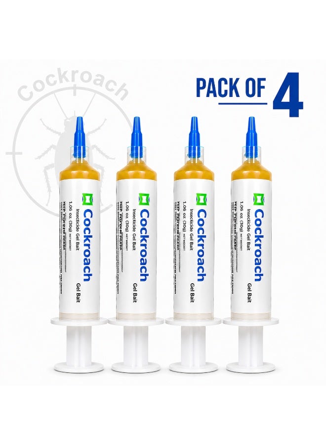 Cockroach Advion Cockroach Gel Bait 30g (Pack of 4) Powerful Roach Killer, Fast Acting Insecticide Gel for Kitchen, Bathroom & Home, Long Lasting Pest Control Solution - Image 1