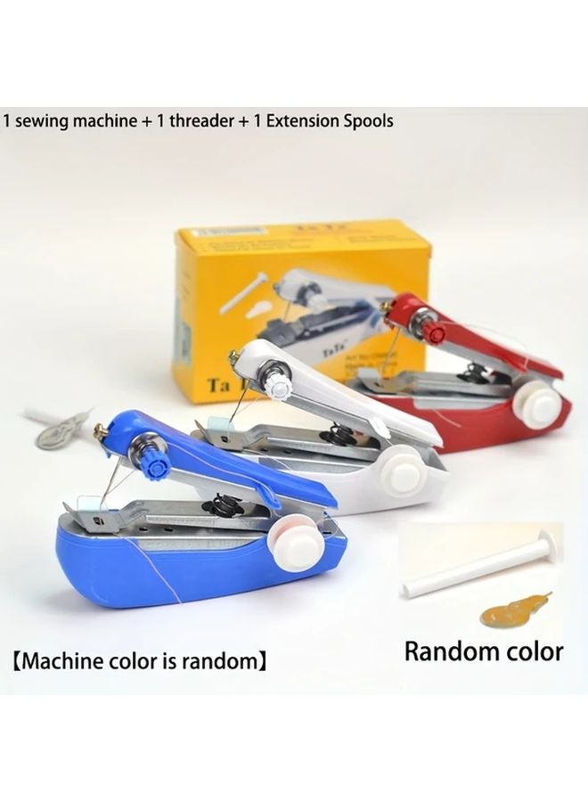Portable Handheld Sewing Machine Set Manual Stitching Home Use Random Color 2 Free Gifts - Image 1