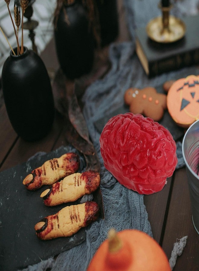 DOITOOL 2PCS Realistic Brain Halloween Horror Props - Plastic Bloody Body Parts Fake Brain for Party Decoration Funny Brainrot Halloween Accessories - Image 3