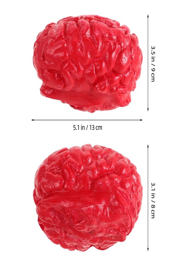 DOITOOL 2PCS Realistic Brain Halloween Horror Props - Plastic Bloody Body Parts Fake Brain for Party Decoration Funny Brainrot Halloween Accessories - Image 5