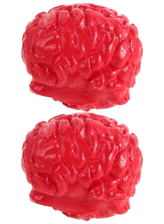 DOITOOL 2PCS Realistic Brain Halloween Horror Props - Plastic Bloody Body Parts Fake Brain for Party Decoration Funny Brainrot Halloween Accessories - Image 1