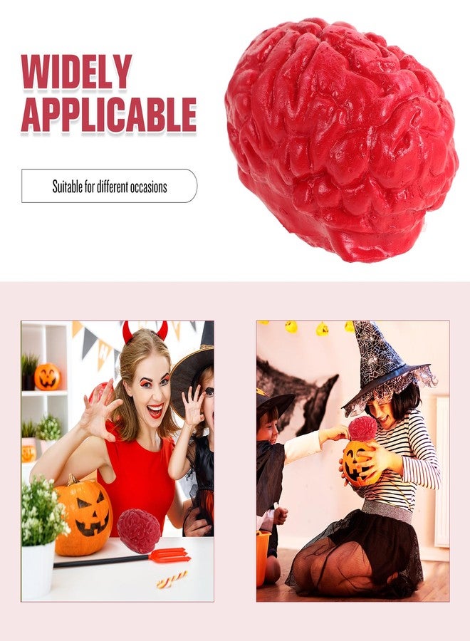 DOITOOL 2PCS Realistic Brain Halloween Horror Props - Plastic Bloody Body Parts Fake Brain for Party Decoration Funny Brainrot Halloween Accessories - Image 2