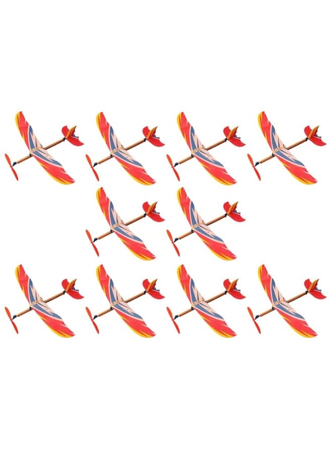 TOYANDONA TOYANDONA 10Pcs Rubber Band Powered Airplane Model Glider Planes Bomber Airplane Birthday Party Favor Plane Indoor Outdoor Toys for Kids Children (Random Style) - Image 2