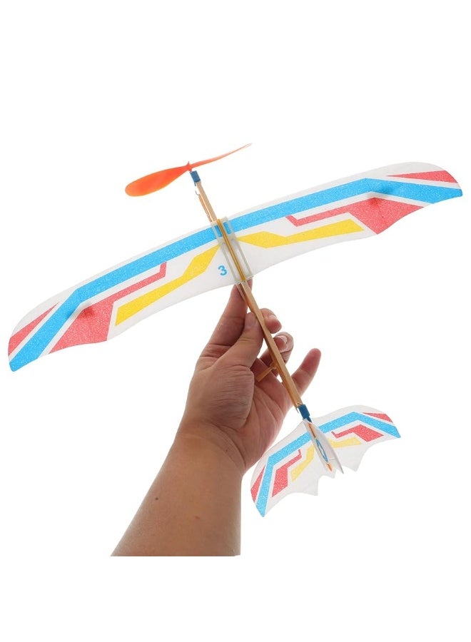 TOYANDONA TOYANDONA 10Pcs Rubber Band Powered Airplane Model Glider Planes Bomber Airplane Birthday Party Favor Plane Indoor Outdoor Toys for Kids Children (Random Style) - Image 4