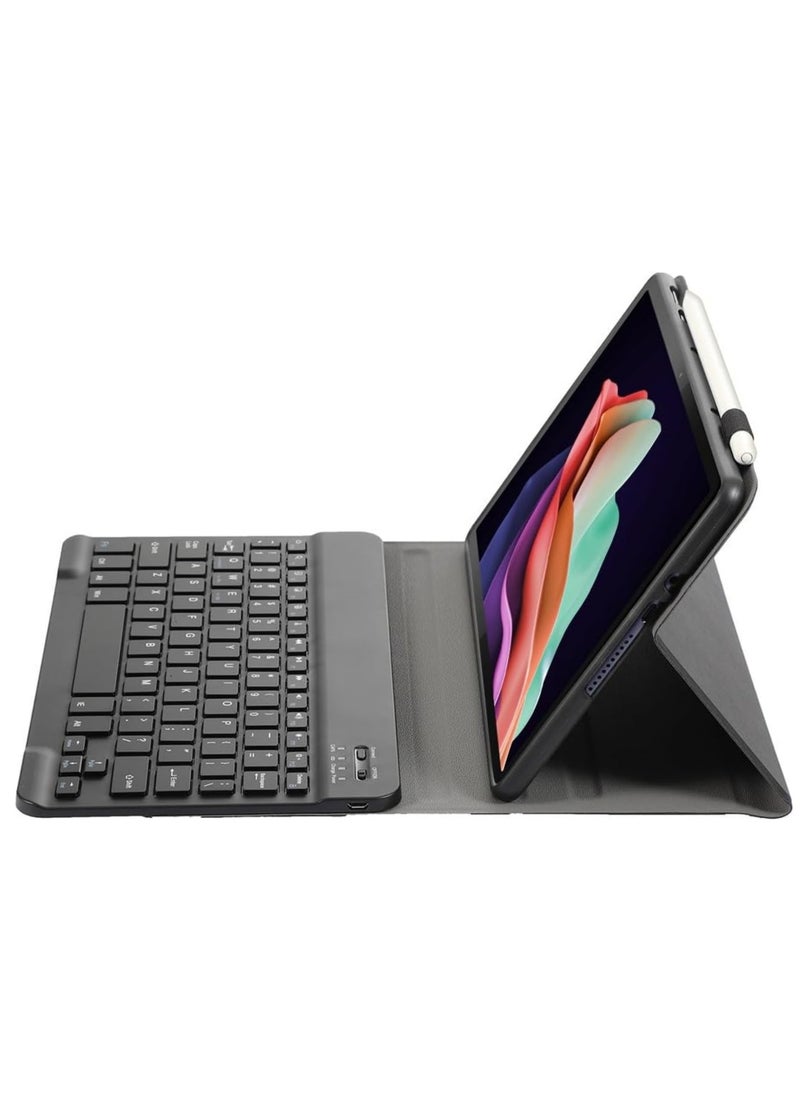 Rock Pow - Keyboard Case Compatible with Lenovo Tab P12 12.7'' 2023 Slim Stand Cover with Pen Holder Detachable Wireless Bluetooth Keyboard for Tab P12 12.7 Inch - Image 1