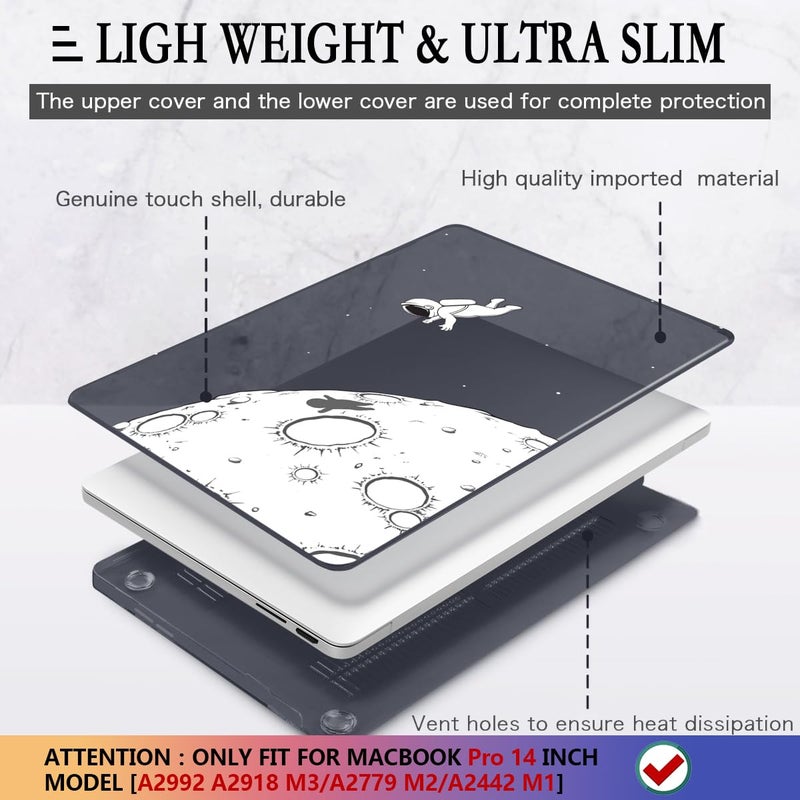 CISSOOK Case for MacBook Pro 14 Inch M5 M4 M3 M2 M1 Chip 2025 2024 2023 2022 2021 Release Model A3434 A3112 A3185 A3401 A2992 A2918 A2779 A2442, Hard Shell Cover for MacBook Pro 14 - Astronaut - Image 4