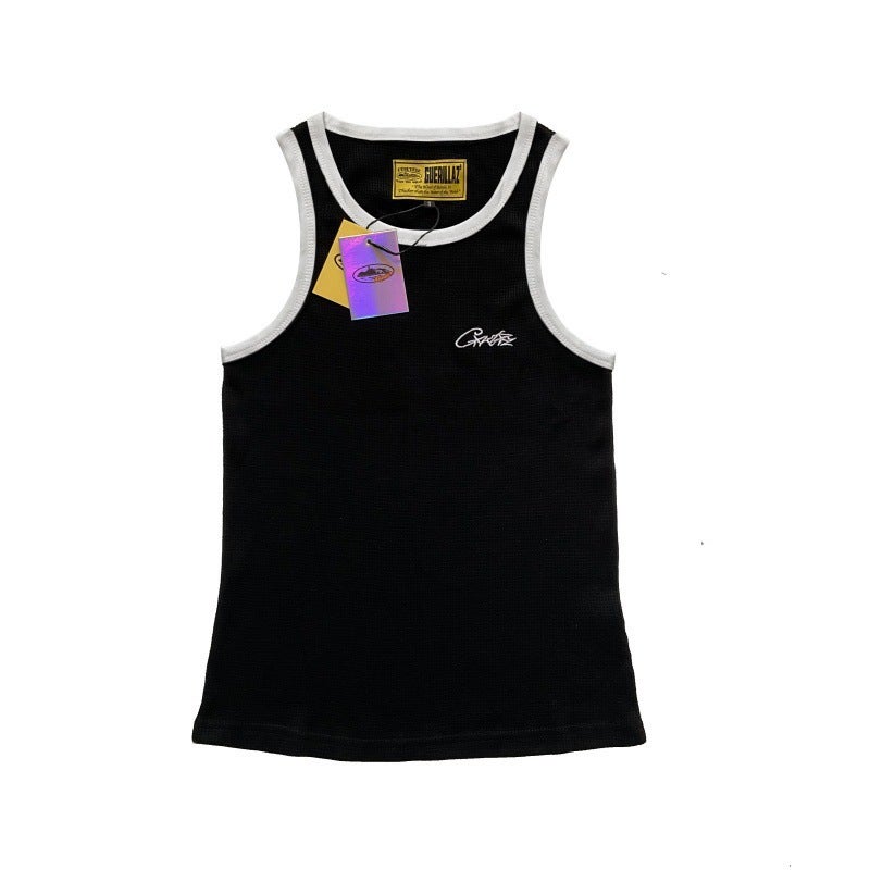 Corteiz Classic Alcatraz Print Embroidered Five-Star American Trendy Brand Summer Loose Vest For Men And Women - Image 4