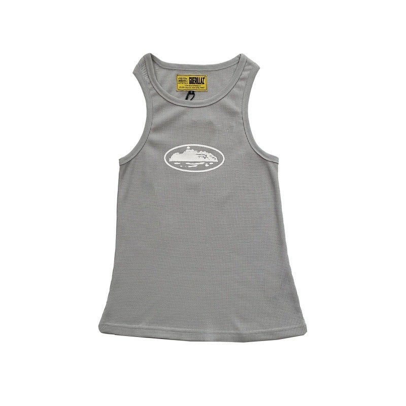 Corteiz Classic Alcatraz Print Embroidered Five-Star American Trendy Brand Summer Loose Vest For Men And Women - Image 1