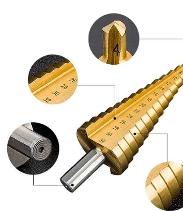 YADAV 3pcs Step Drill Bits Set 412mm 420mm 432mm Hole Cutting Wood Metal Drill Bits - Image 3