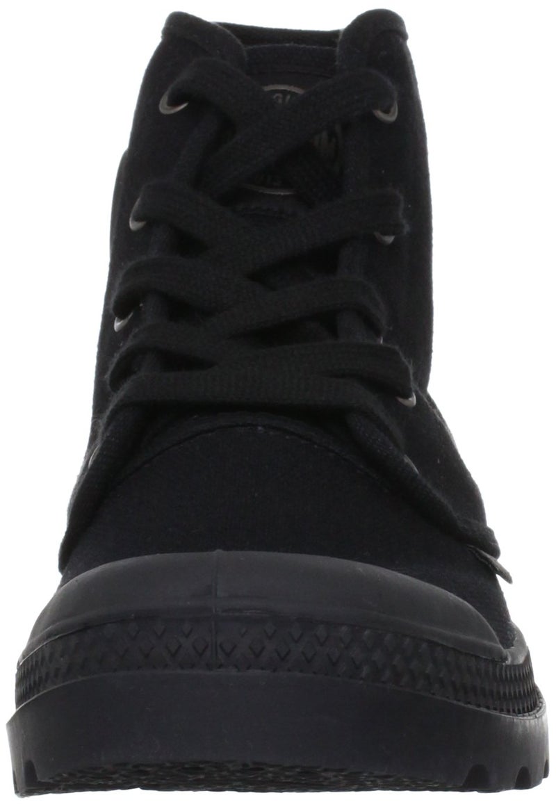 PALLADIUM حذاء بالاديوم النسائي بامبا هاي، حذاء قماش نباتي مزود بأربطة، أسود/أسود، 8.5 M - Image 4