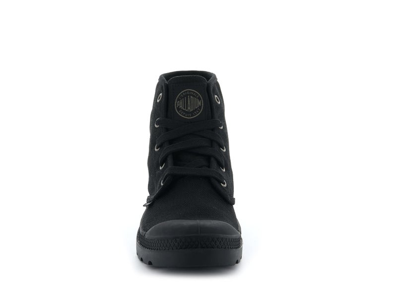 Palladium Women's Pampa Hi Boot, Vegan Canvas Lace Up Boot, Black/Black, 8.5 M - Image 3