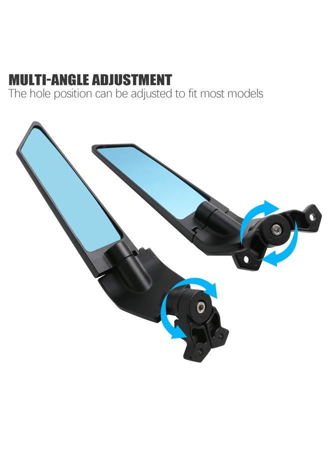 PACEWALKER Motorcycle Adjustable Aluminum Rearview Mirror Wind Wing Mirror Compatible with 2018-2022 KAWASAKI Ninja 400 650 ZX10R ZX6R ZX-636 Honda Suzuki(Anti-glare lens) - Image 2