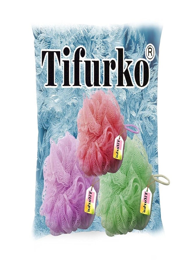 Tifurko ليفة استحمام فاخرة من تيفوركو (عبوة من قطعتين) | ليفة استحمام شبكية ناعمة ومقشرة للجسم | ليفة استحمام مقشرة لطيفة لرغوة غنية وبشرة ناعمة (للرجال والنساء) - Image 3