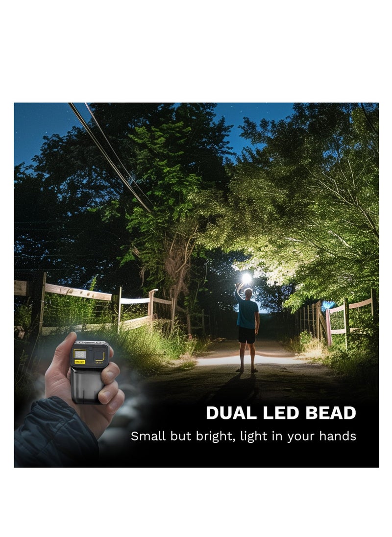 Flashlight, 1300 Lumen EDC Flashlight Rechargeable with Digital Display, 180°Rotating Head Pocket Flashlight, 6 Lighting Modes, Magnetic Flashlight with Clip for Camping Outdoor