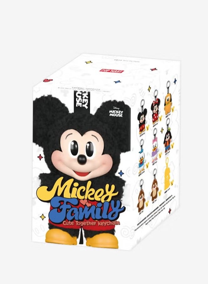 Disney Mickey Mickey Family Cute Together Keychain Series Figures Blind Box, Mickey Blind Box Figures, Random Design Action Figures Collectible Toys Home Decorations, Single Box - Image 1