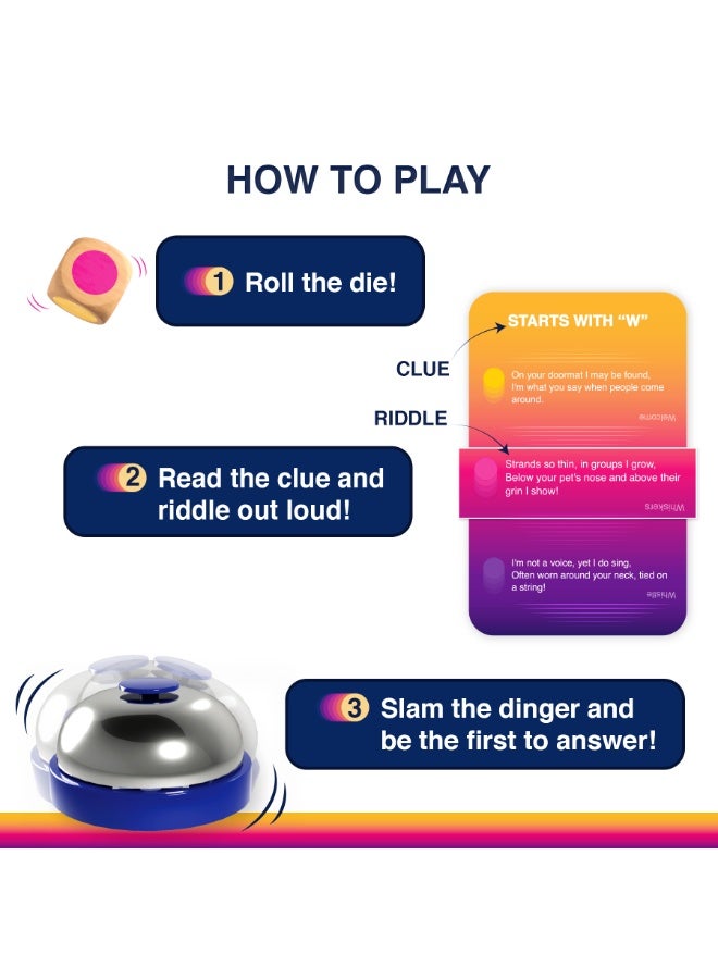 Gouda Games Dare to Ding - Game of Riddles & Reflexes, Fast-paced Card Game, Test Your Wits, Family-Friendly Game for Teens, Families & Adults, Gifts for Ages 10, 11, 12 and Up, 3-8 Players - Image 5