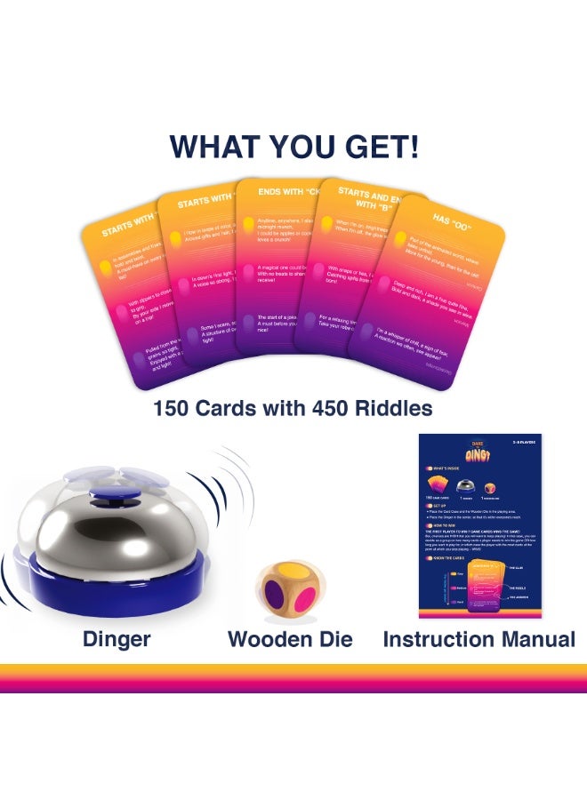 Gouda Games Dare to Ding - Game of Riddles & Reflexes, Fast-paced Card Game, Test Your Wits, Family-Friendly Game for Teens, Families & Adults, Gifts for Ages 10, 11, 12 and Up, 3-8 Players - Image 3