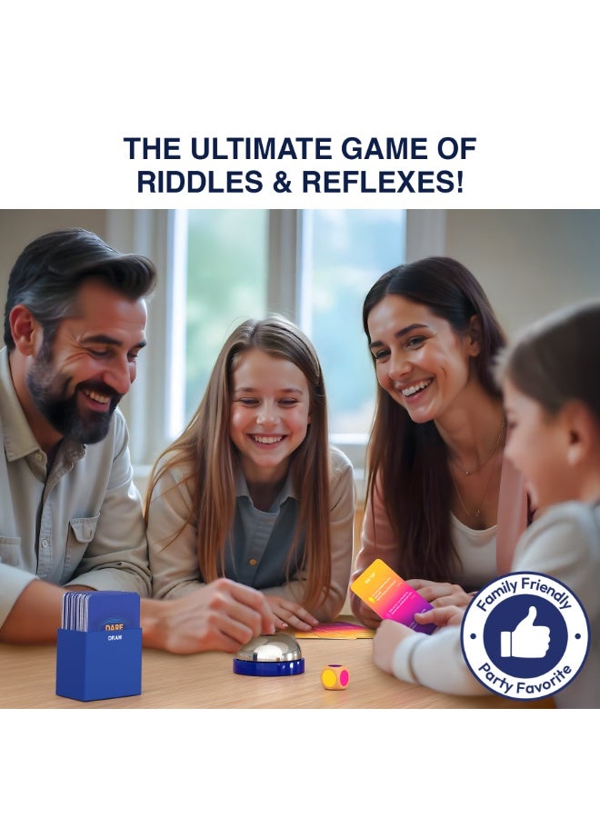 Gouda Games Dare to Ding - Game of Riddles & Reflexes, Fast-paced Card Game, Test Your Wits, Family-Friendly Game for Teens, Families & Adults, Gifts for Ages 10, 11, 12 and Up, 3-8 Players - Image 2