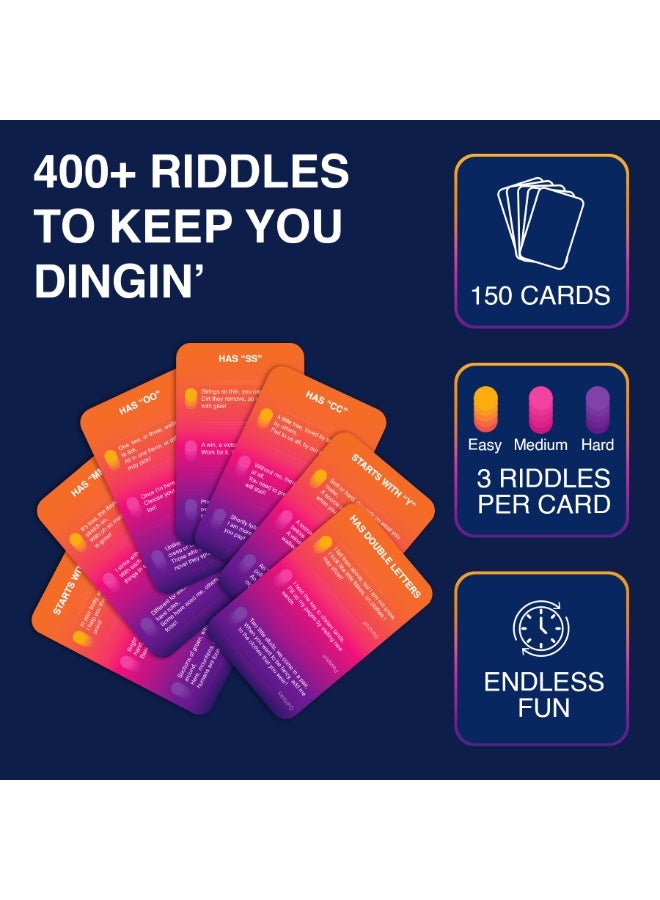 Gouda Games Dare to Ding - Game of Riddles & Reflexes, Fast-paced Card Game, Test Your Wits, Family-Friendly Game for Teens, Families & Adults, Gifts for Ages 10, 11, 12 and Up, 3-8 Players - Image 4