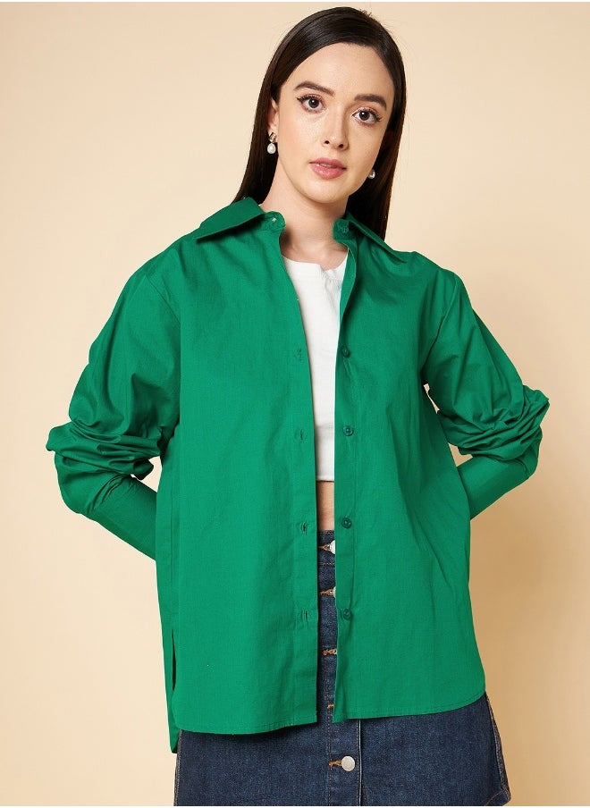 HIGH STAR Women Green Shirt  - Image 1