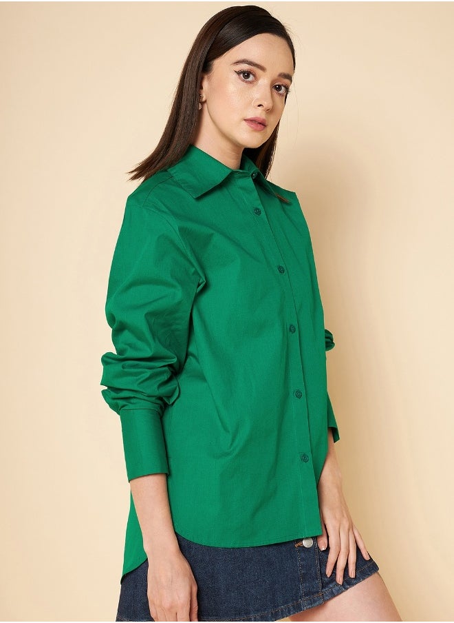 HIGH STAR Women Green Shirt  - Image 4