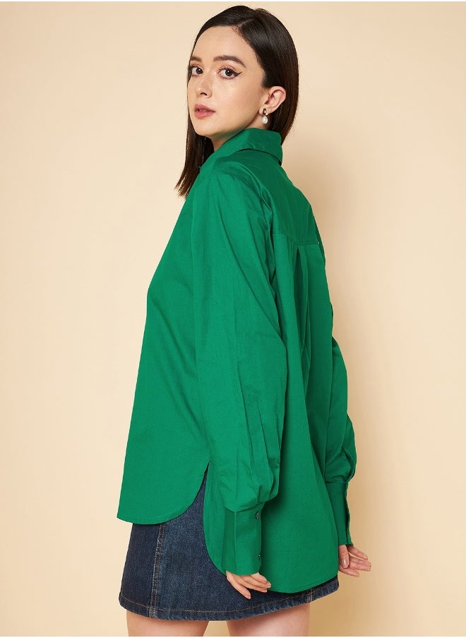 HIGH STAR Women Green Shirt  - Image 5