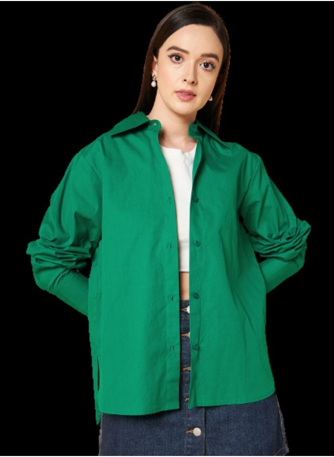 HIGH STAR Women Green Shirt  - Image 3