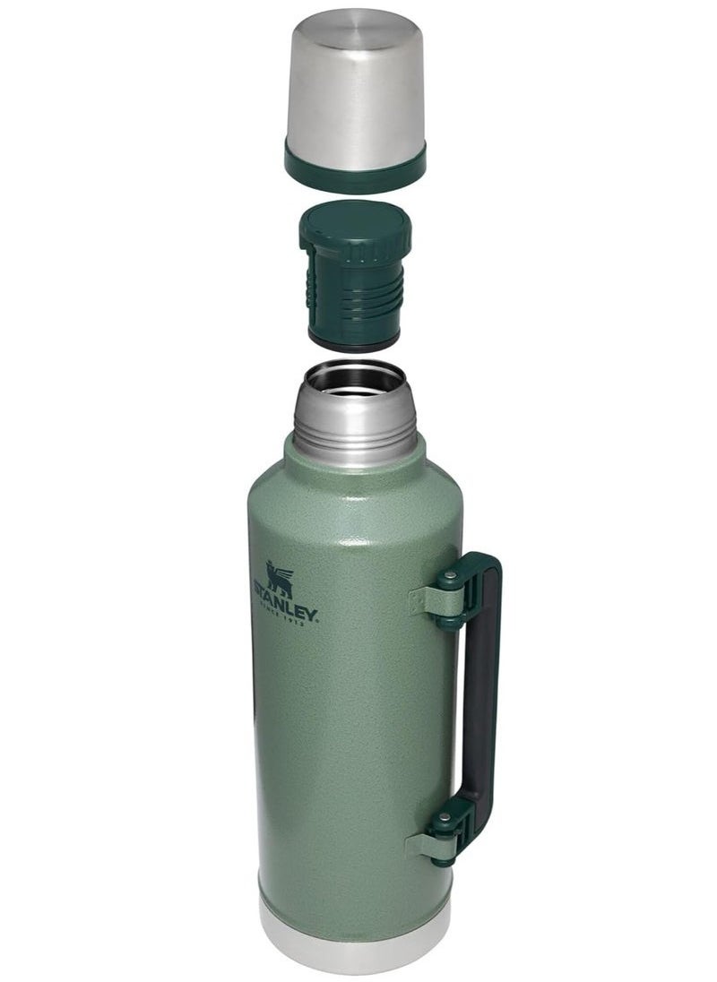 Stanley - Legendary Classic Vacuum Insulated Bottle 1.9L - Leakproof, Durable Stainless Steel Thermos with Lid and Cup, Keeps Beverages Hot or Cold for Extended Periods | Perfect for Camping, Hiking., Everyday Use - Green - Image 1