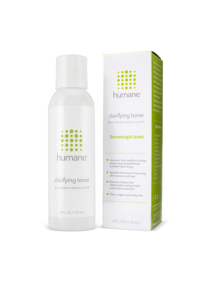 Humane Clarifying Toner for Face - 2% BHA Liquid Salicylic Acid - Pore Minimizer and Face Exfoliator - Gentle for All Skin Types - Removes Excess Oil, Dead Skin Cells, and Grime - 4 Ounce - Image 1