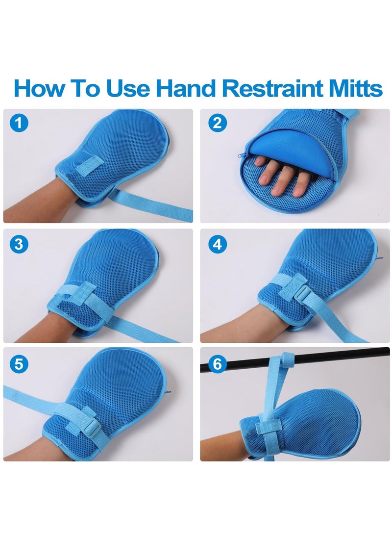Ru syanl 2PCS Anti-Scratch Extubation Elderly Restraint Gloves Dementia Restraint Gloves Control Mitts Safety Glove - Image 3