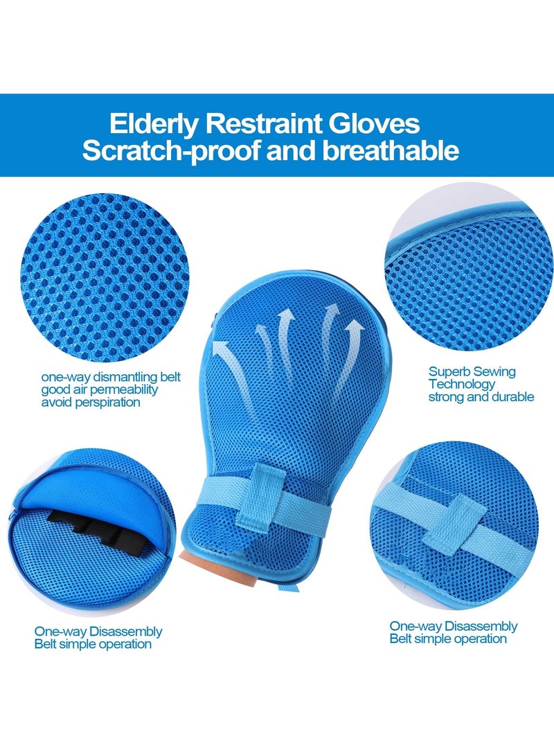 Ru syanl 2PCS Anti-Scratch Extubation Elderly Restraint Gloves Dementia Restraint Gloves Control Mitts Safety Glove - Image 5