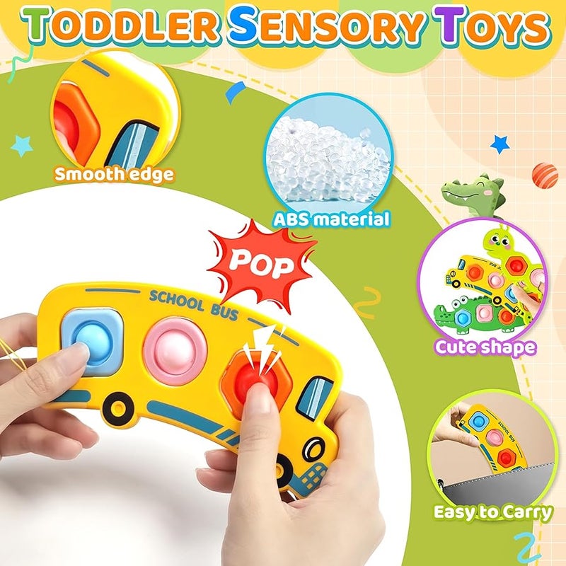 Chilvil Pop it Fidget Toys for Toddler, 3PC Fidget Popper Airplane Travel Activities Essential Sensory Popits Spinner Montessori Early Develpopmental Learning Toy Gift for Toddler 1 2 3 Years Old - Image 2