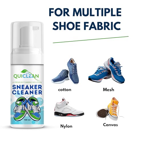 QUICLEAN™ Shoe Cleaner 200 ml | Sneaker Cleaner Kit | Shoe Cleaning Kit With Silicon Bristle Shoe Cleaner With Brush & Foam Shoe Shampoo | All Shoes Cleaning Kit | (100ml Pack of 2) - Image 4