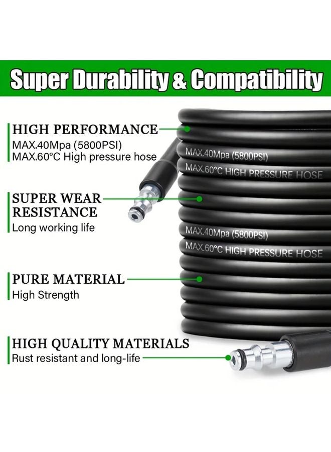 Heavy Duty 5800 PSI High Pressure Washer Hose Reinforced Rubber Construction - Image 2