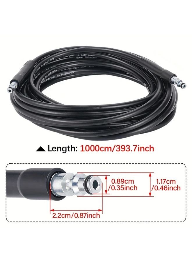 Heavy Duty 5800 PSI High Pressure Washer Hose Reinforced Rubber Construction - Image 3