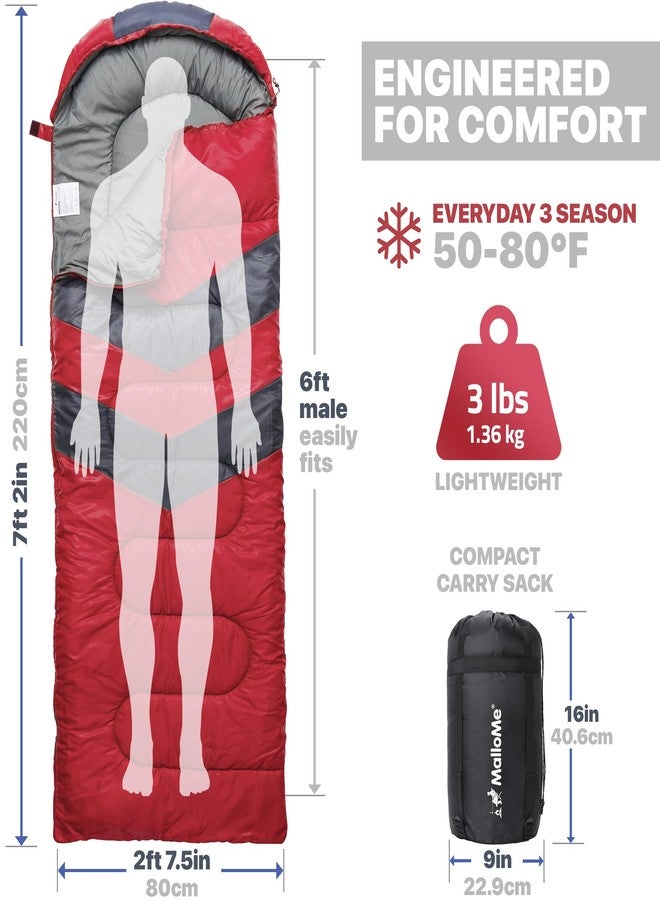 MalloMe Sleeping Bags for Adults & Kids - Ultralight Backpacking Single 4 Season Sleeping Bag for Camping Hiking Outdoor Travel, Cold Weather & Warm - Lightweight Compact, Summer & Winter - Image 2