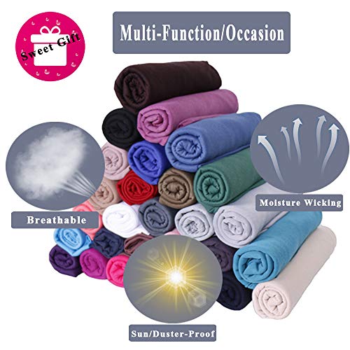 Harewom Turban Head Wraps for Black Women Jersey Hijab Scarves Cotton Fashion Headbands Long Plain Muslim Shawls Dark Grey - Image 3