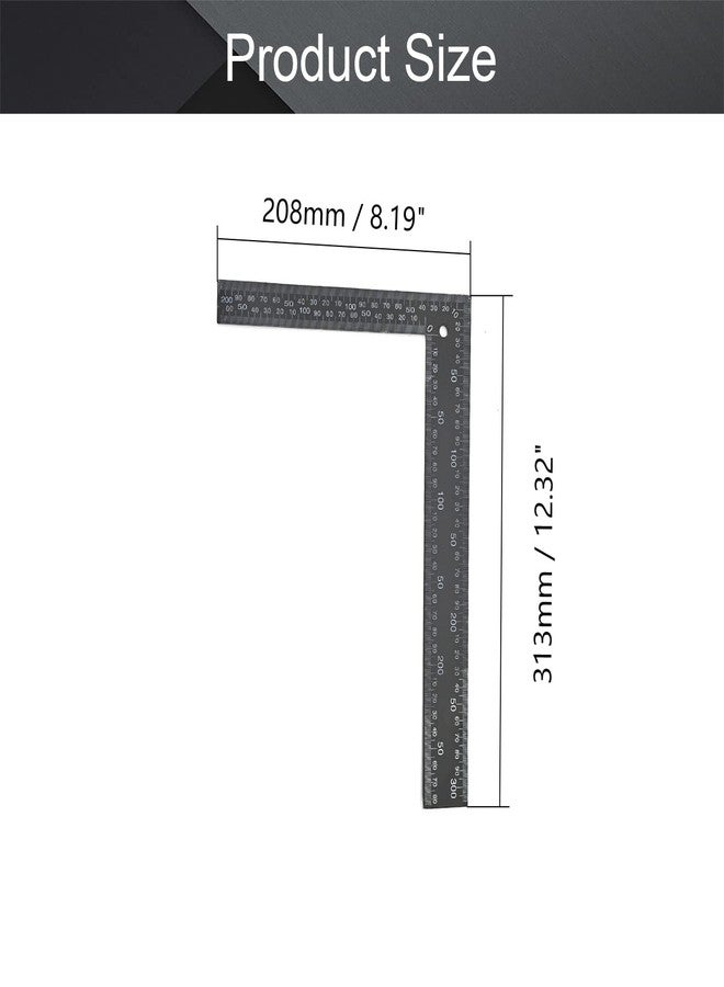اتول مارت مسطرة زاوية قائمة من يوتول مارت، 200 مم × 300 مم من الفولاذ الكربوني على شكل حرف L، أداة مربعة بزاوية 90 درجة، أدوات تأطير للنجارين، لون أسود - Image 2