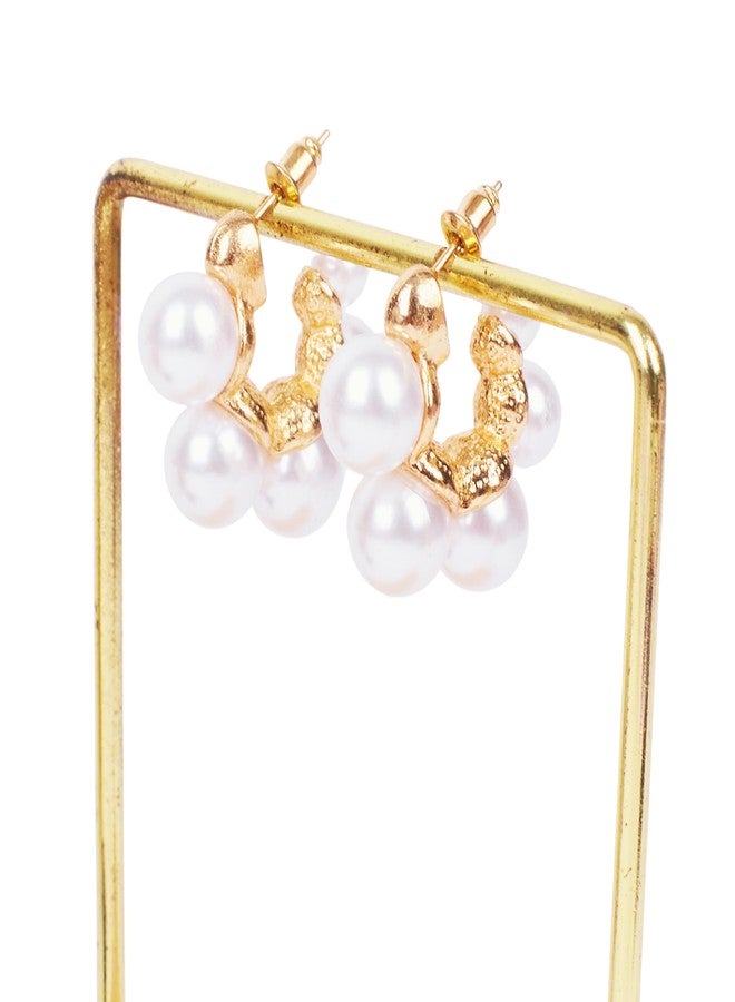 SALTY Anti Tarnish Pearl Perfection Studs Earrings Set for Women | Stylish Fashion Jewellery | Accessories for Girls | Minimal Jewelry | Ideal for Gifting | Marriage, Birthday | Gift for Valentine Day - Image 4