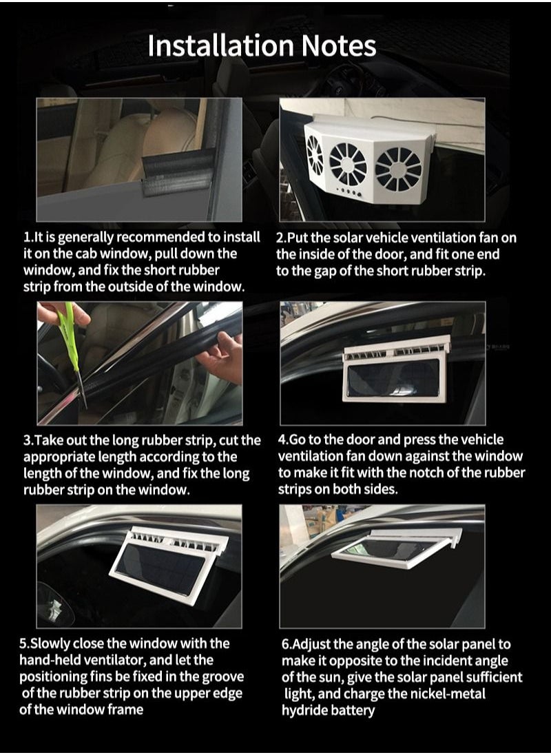 Sharpdo - 2-in-1 Car Solar Powered and Rechargeable Exhaust and Ventilation Fan Energy Saving Black - Image 1
