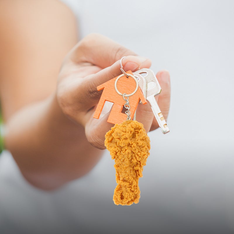 3Pcs Imitation Food Keychain Fried Chicken Leg Chicken Wing Keychain Simulation Food Pendant - Image 5