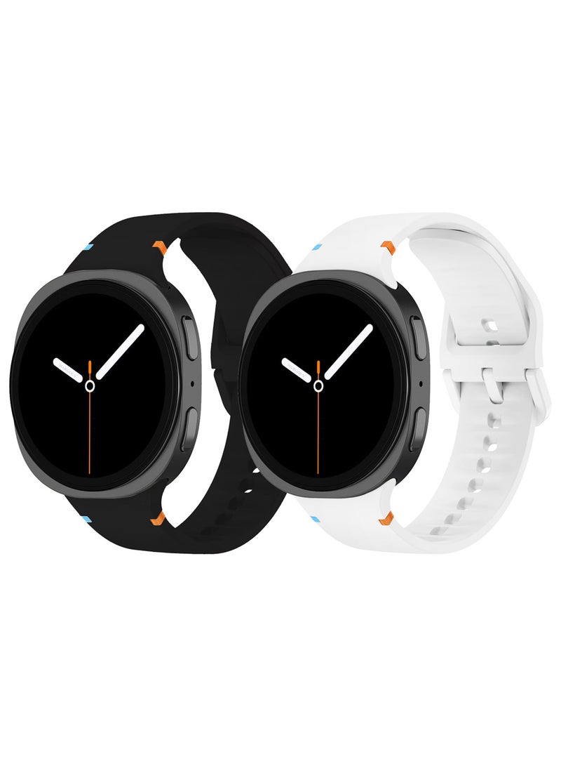 CATANES 2Packs Sport Band for Galaxy Watch 8 40mm 44mm and Watch 8 Classic 46mm, Silicone Replacement Strap, M/L Size - Image 2
