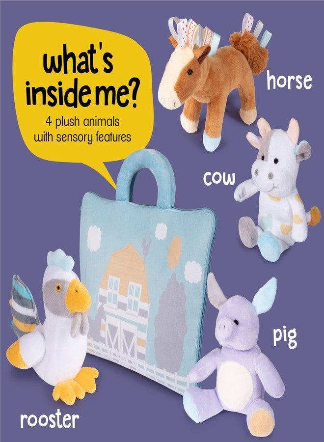 Plush Creations Barn Animals Baby Developmental Toys 6 Months | Newborn Gifts | Infant Gifts | Rattle, Crinkle, Squeak, & Tags Set | Soft Baby Toys | Barn Toys for Toddlers 1-3 | Sensory Animals with Play Mat - Image 2