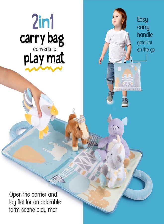 Plush Creations Barn Animals Baby Developmental Toys 6 Months | Newborn Gifts | Infant Gifts | Rattle, Crinkle, Squeak, & Tags Set | Soft Baby Toys | Barn Toys for Toddlers 1-3 | Sensory Animals with Play Mat - Image 3