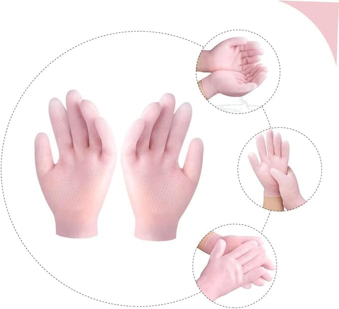 Orayan Silicone Moisturizing Gloves Spa Gel Hydrating Gloves Womens Hand Care Gloves Anti Slip Aloe Lotion Gloves for Repairing Dry Hand Calluses Cracked Heels Pack Of 2 - Image 5